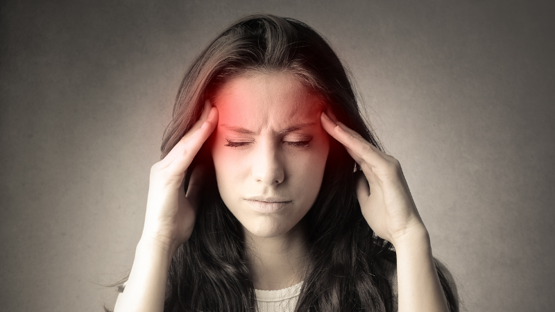 Woman having a headache