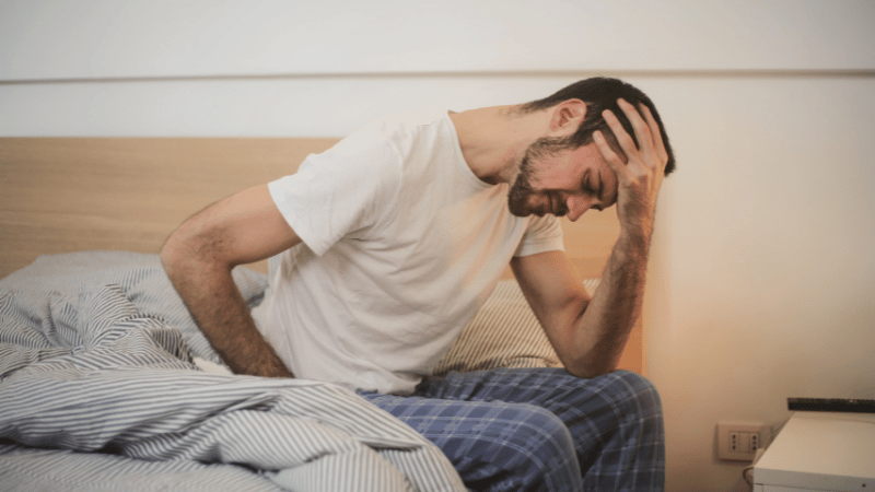 Man wake up with headache